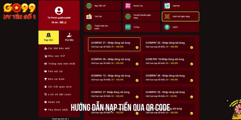 Hướng dẫn nạp tiền qua QR code chỉ với 5 bước